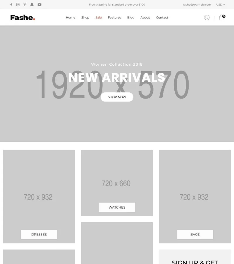 Fashe E-commerce template