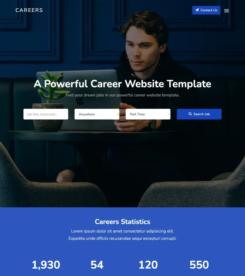 careers website template desktop screenshot