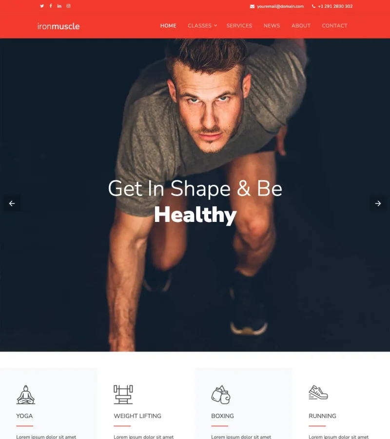 Ironmuscle Personal Trainer template