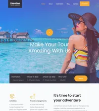 vacation mini website template desktop screenshot