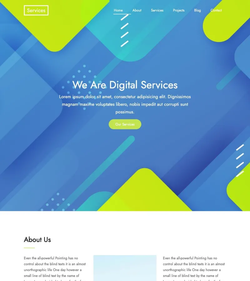 services website template desktop screenshot