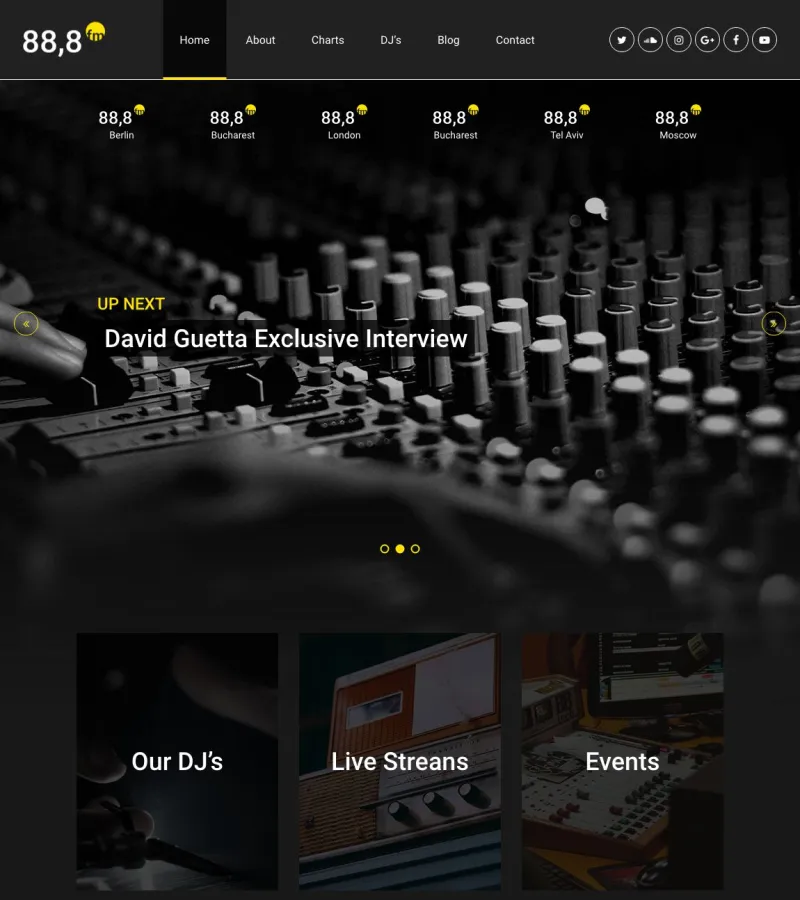 eighty8 website template desktop screenshot