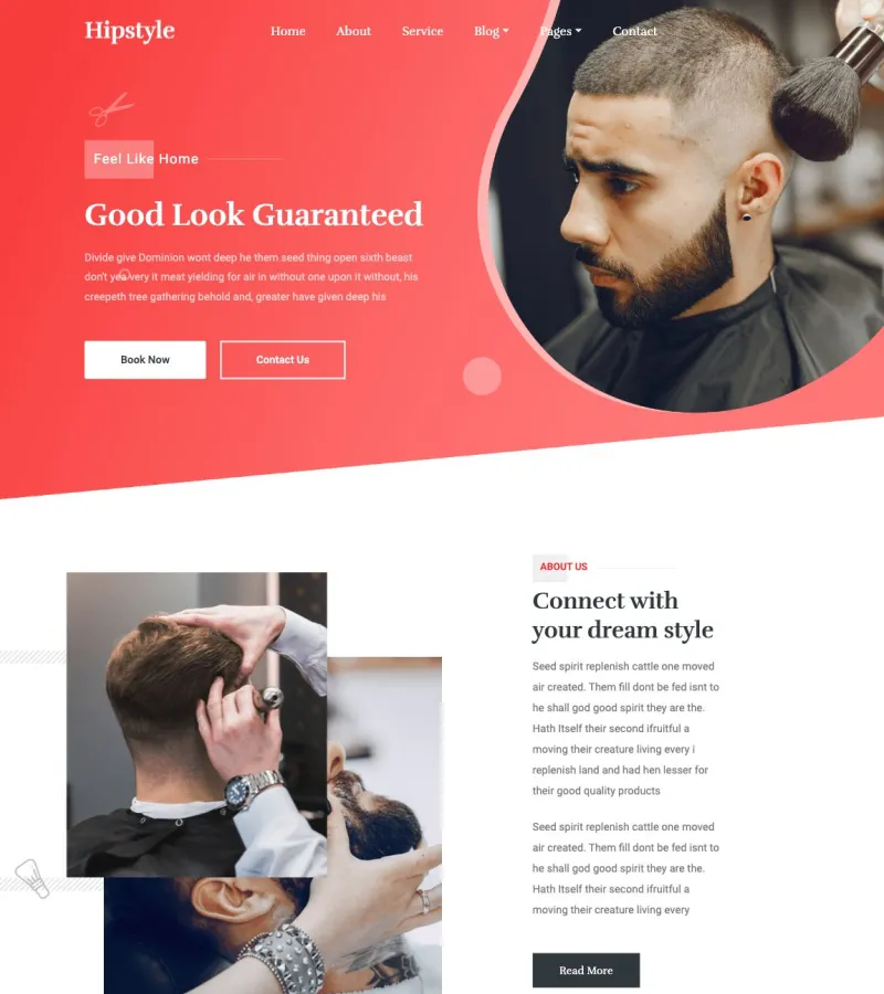 hipstyle website template desktop screenshot