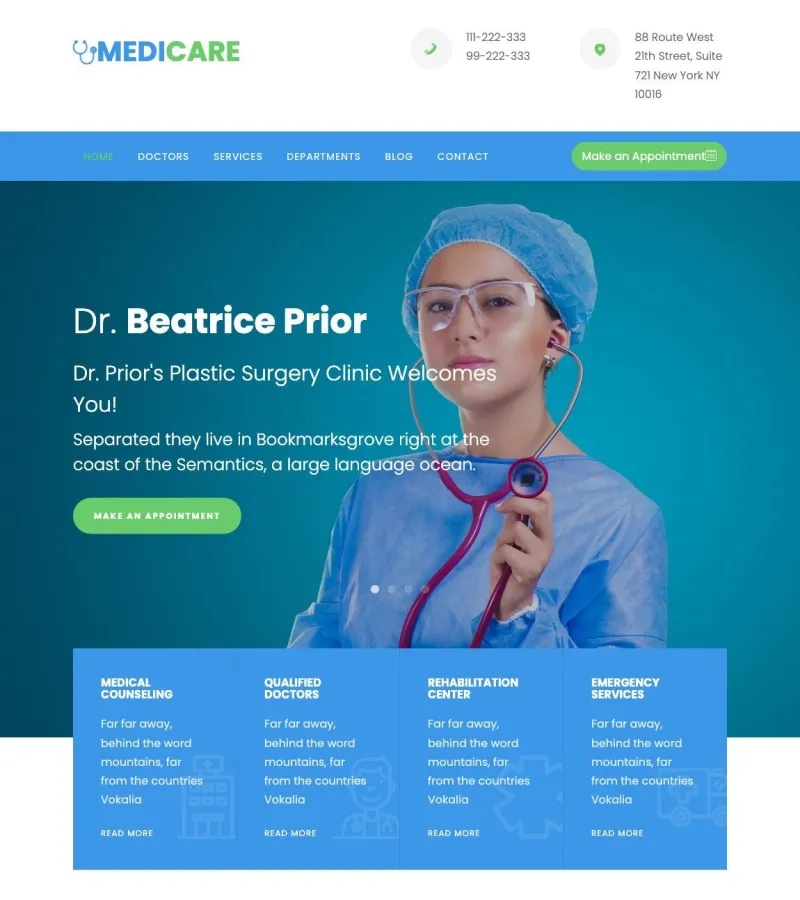 medicare website template desktop screenshot