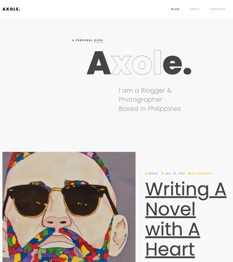 axole website template desktop screenshot