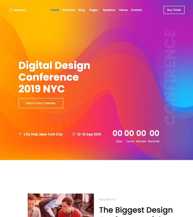 Digital Design Conference Event Planner template