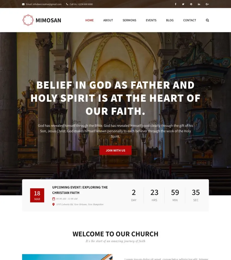 mimosan website template desktop screenshot