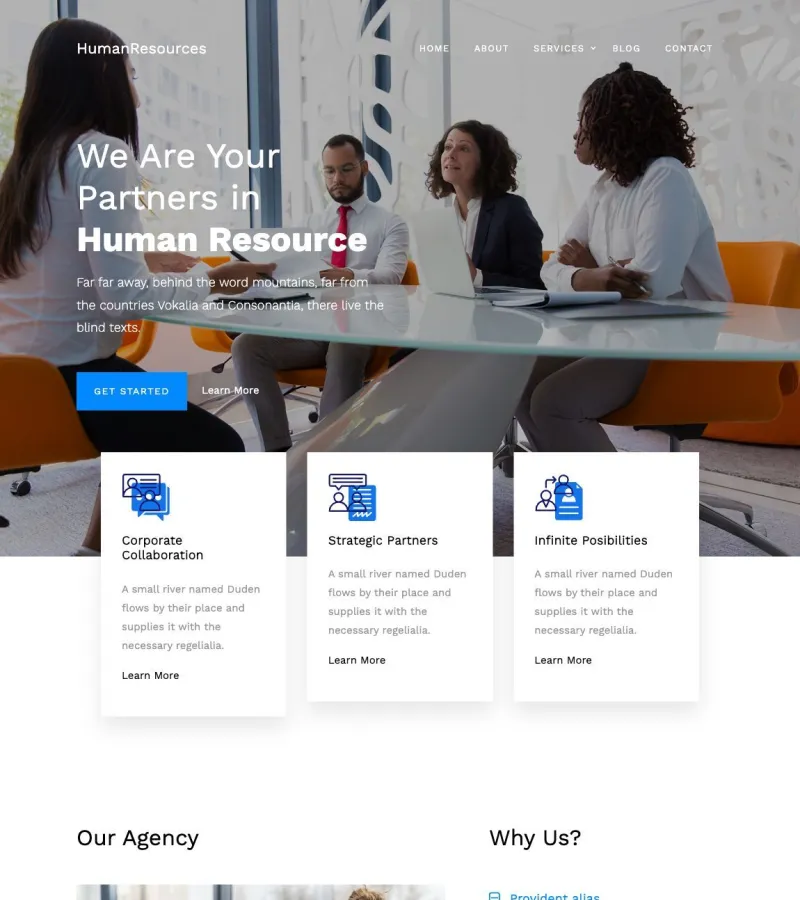humanresources website template screenshot
