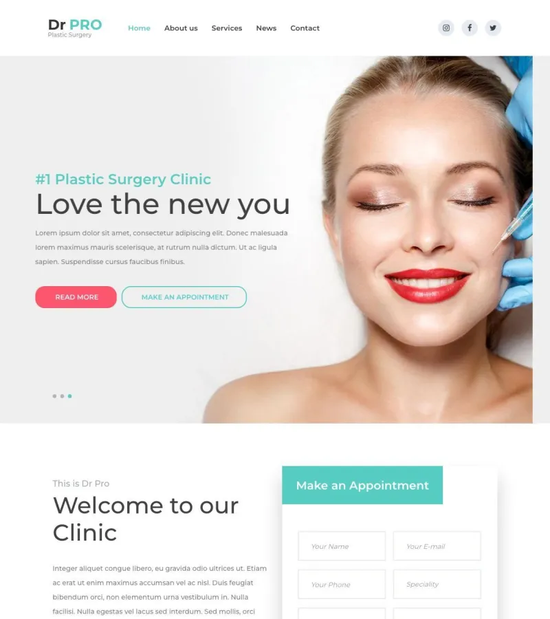 drpro website template desktop screenshot
