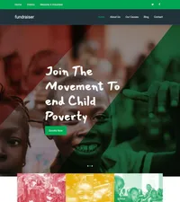 fundraiser mini website template desktop screenshot