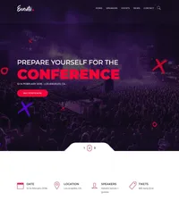 evento mini website template desktop screenshot