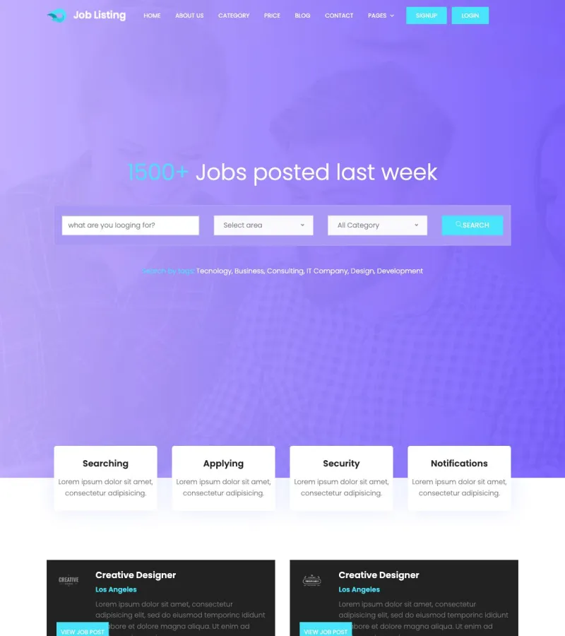 JobListing Web Developer template
