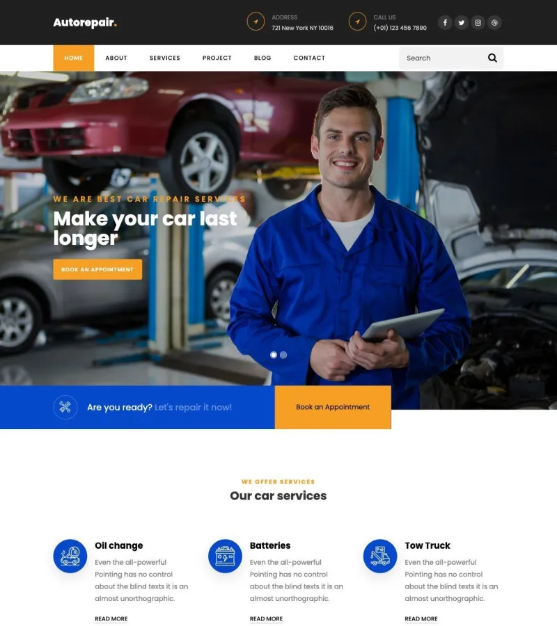 AutoRepair website template desktop screenshot
