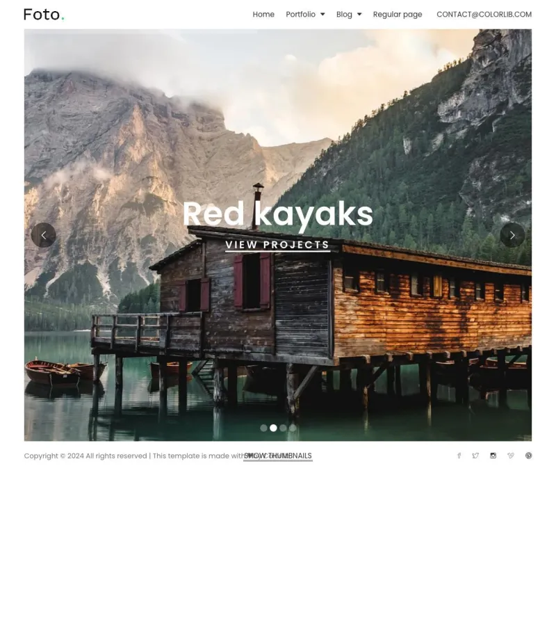 Foto website template desktop screenshot