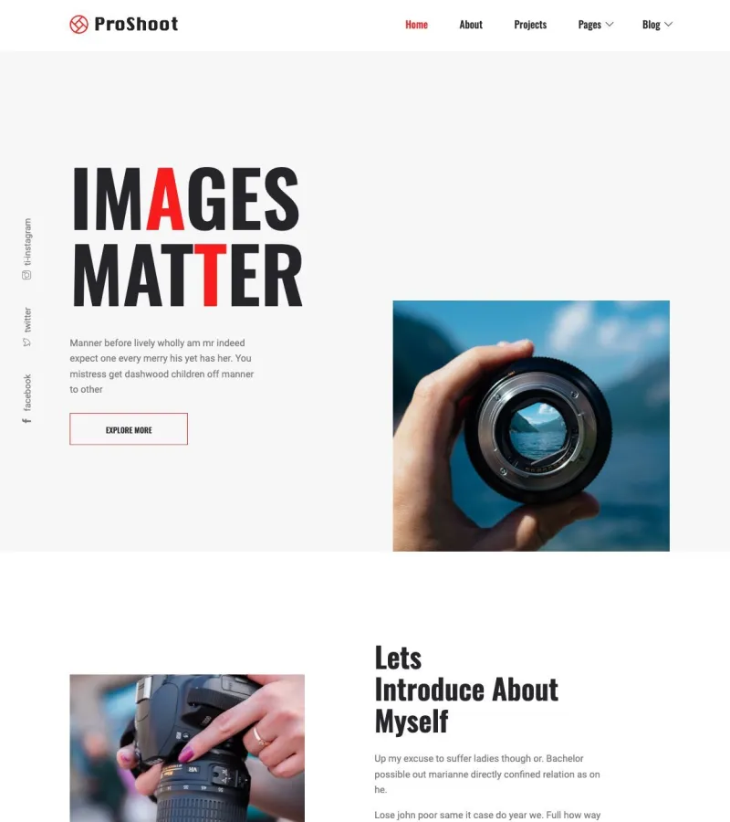 Proshoot Photographer template