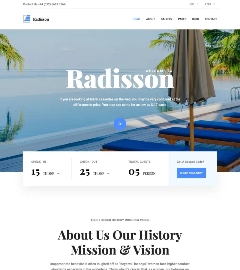 Radisson Hotel template