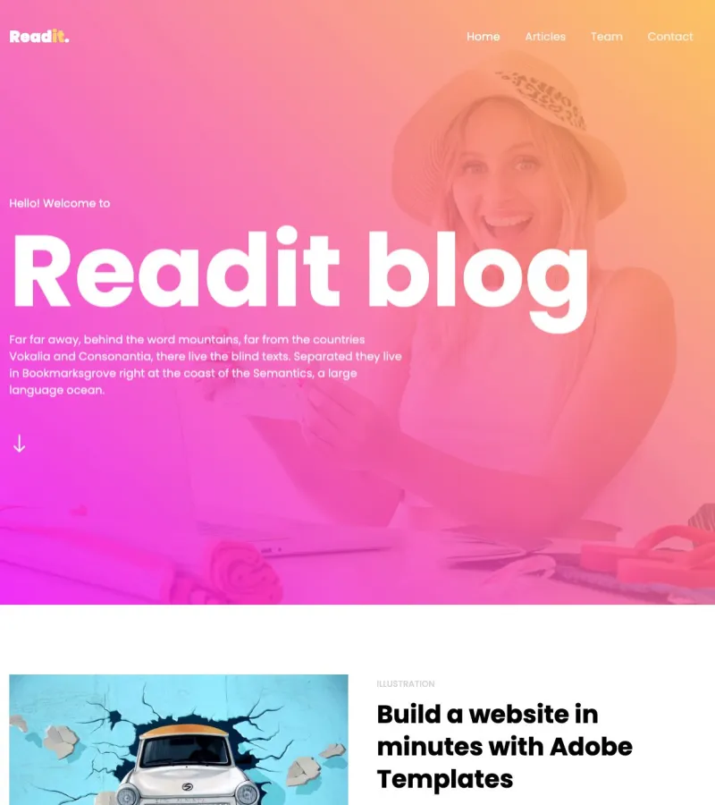 Readit Blogging template
