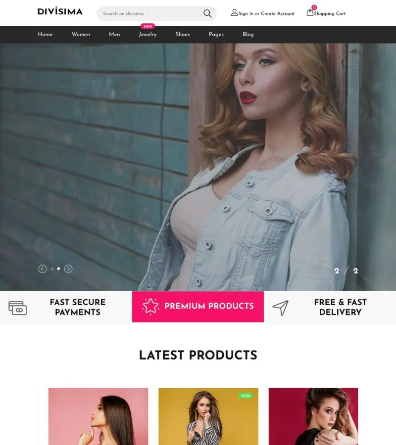 Divisima Landing Page template