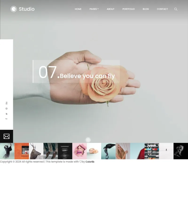 studio website template desktop screenshot