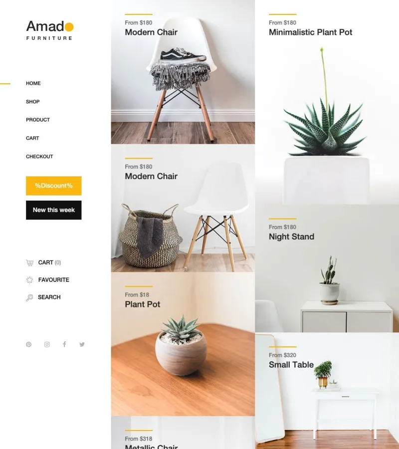 amado website template desktop screenshot
