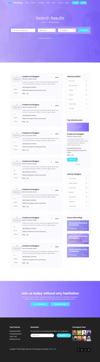 joblisting mini website template desktop screenshot