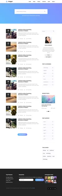 blogger mini website template desktop screenshot