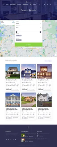 homes mini website template desktop screenshot