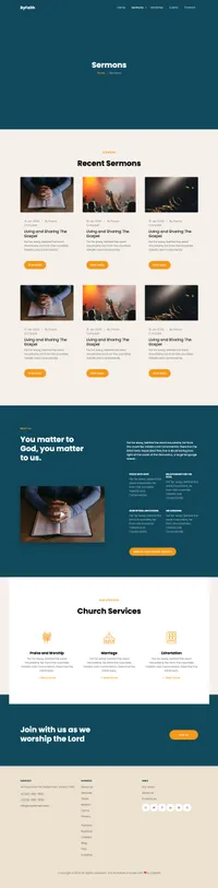 byfaith mini website template desktop screenshot