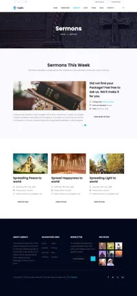 faith mini website template desktop screenshot