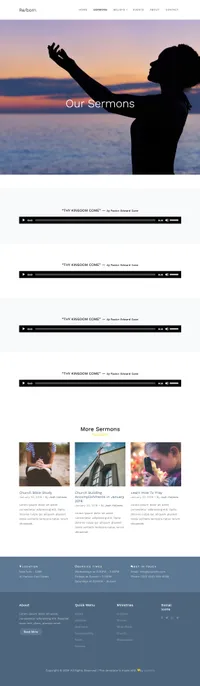 reborn mini website template desktop screenshot