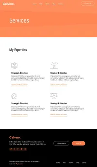 calvin mini website template desktop screenshot