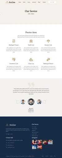 ariclaw mini website template desktop screenshot