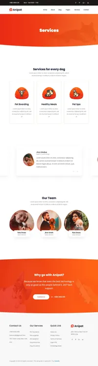 anipat mini website template desktop screenshot