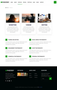 phozogy mini website template desktop screenshot