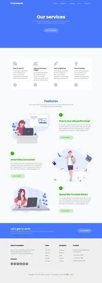 framework mini website template desktop screenshot