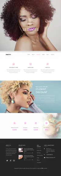 pretty mini website template desktop screenshot