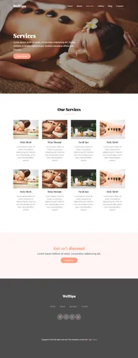 wellspa mini website template desktop screenshot