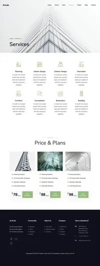 archlab mini website template desktop screenshot