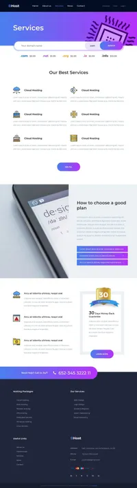 bhost mini website template desktop screenshot