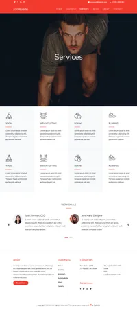 ironmuscle mini website template desktop screenshot