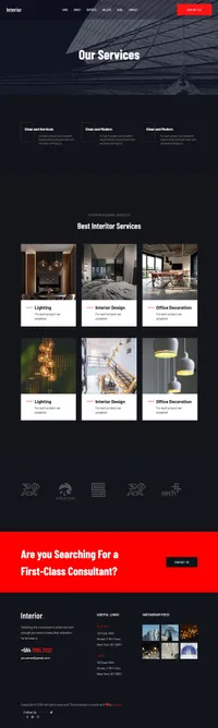 theinterior mini website template desktop screenshot