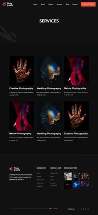 myphotography mini website template desktop screenshot