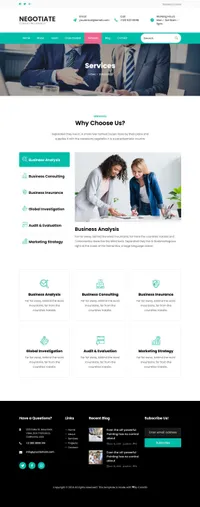 negotiate mini website template desktop screenshot