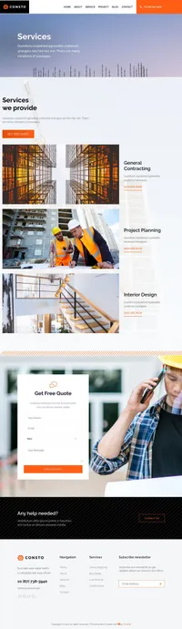 consto mini website template desktop screenshot