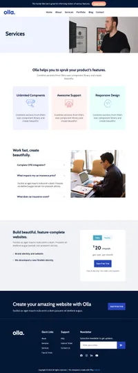 olla mini website template desktop screenshot