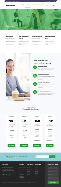 accounting mini website template desktop screenshot