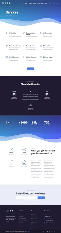 mosh mini website template desktop screenshot