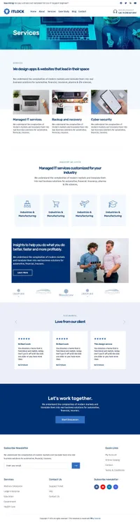itlock mini website template desktop screenshot