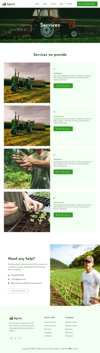 agrica mini website template desktop screenshot