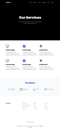 approach mini website template desktop screenshot